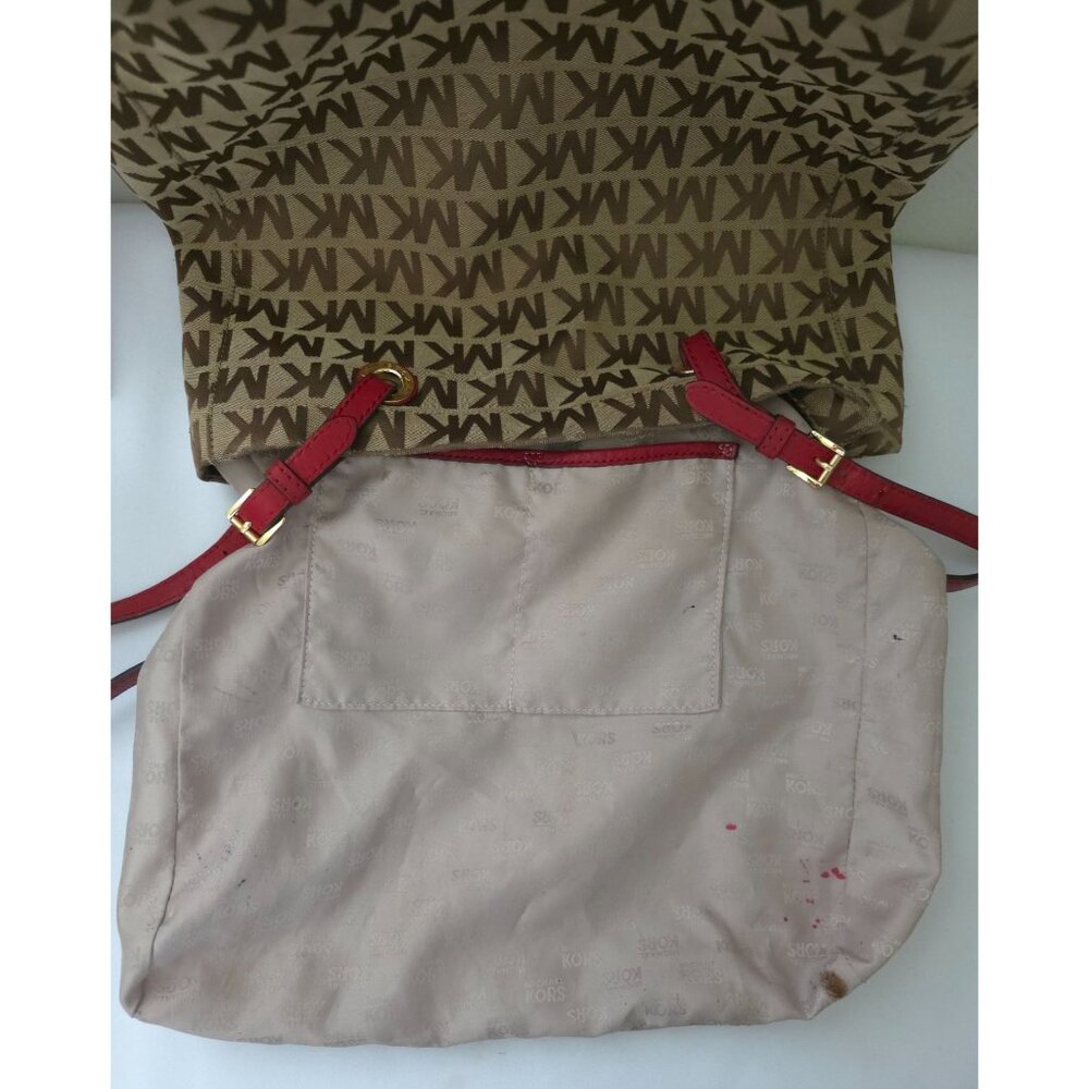 Michael Kors JET SET North South MK Signature Tote Jacquard Shoulder Bag - Picture 9 of 11